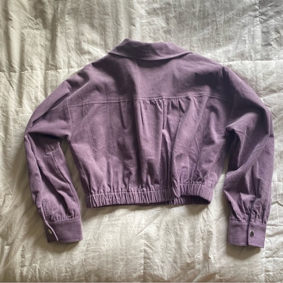 PacSun LA Hearts Corduroy Utility Bomber Jacket Purple Size Medium NWOT - Picture 4 of 6